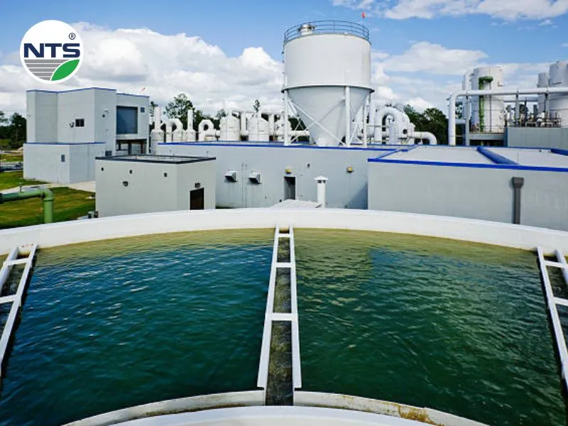 Vertical settling tank in wastewater treatment has a height of about 4-5m