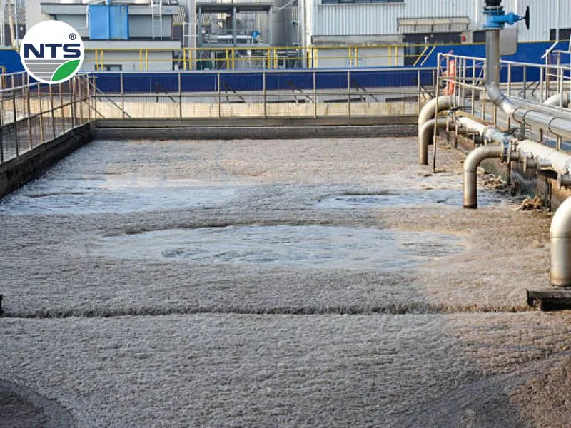 Image of wastewater using coagulants and flocculants chemicals to create flocculation to bring good settling efficiency