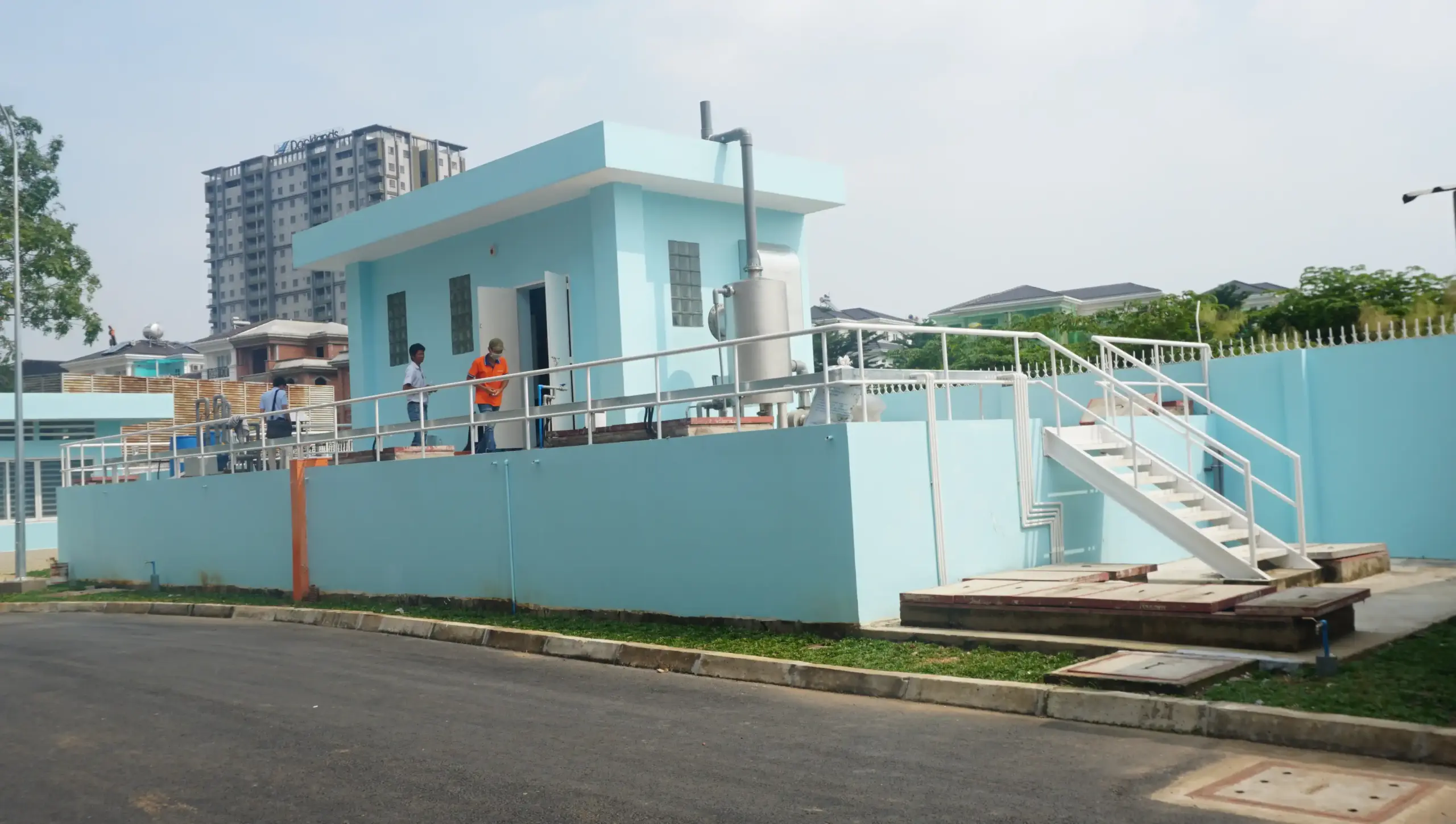 Tổng thể trạm xử lý nước thải thực tế